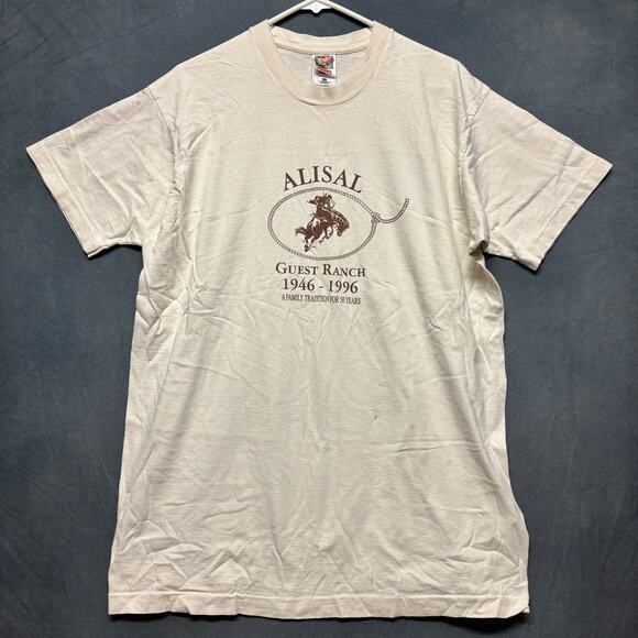 90s Vintage Fruit of the Loom Shirt Alisal Guest Ranch Made in USA Country West - Picture 1 of 11